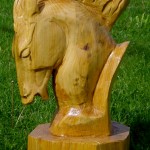 Wooden Horse Head Bust